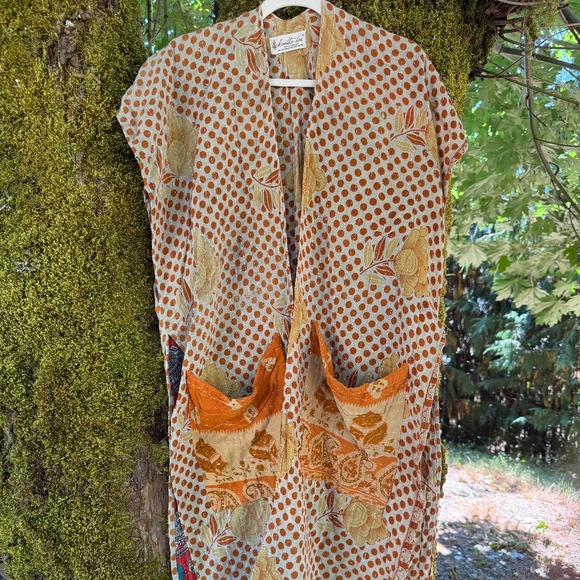 Kantha Bae Vintage Cotton Ruana - Picture 1 of 13